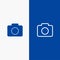 Instagram, Camera, Image Line and Glyph Solid icon Blue banner Line and Glyph Solid icon Blue banner