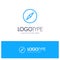 Instagram, Compass, Navigation Blue outLine Logo with place for tagline