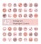 Instagram highlight vector illustration icons set, social media instagram collection of pink flat line covers for female