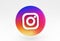 instagram icon 3d illustration minimal rendering on white background