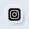 Instagram icon. Neumorphic UI UX white user interface web button. Neumorphism. Kiev, Ukraine - April, 19, 2021