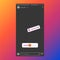 Instagram stories interface. Poll element in social media, stories UI template, stories response sticker. Vector app