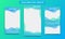 Instagram story design template background frame in Fresh Ocean gradient color of blue and green mix