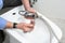 Install bidet faucet