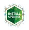 Install Updates floral plants pattern green hexagon button