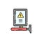 Installation electrical wiring color line icon. Pictogram for web page, mobile app