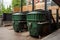 installation of a new composting system, with close-up view of the bins and mixers