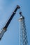 Installation of a truss tower of a wind turbine using a crane