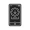 Installer black glyph icon. Tool for installing, updating, and configuring your products safely, securely. Pictogram for web page