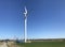 Installing a new windmill or wind turbine in a field. Power industry