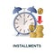 Installments icon. 3d illustration from banking collection. Creative Installments 3d icon for web design, templates