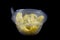 Instant food plastic sealed bowl of yellow peppers