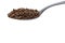 Instant granulated coffee in a spoon isolated on white background top grade