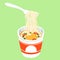 Instant noodle cup add egg