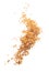 Instant Noodle fly explosion, yellow instant noodle float explode, abstract cloud fly. Curved dried instant noodles splash