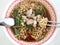 Instant noodle pork vegetable