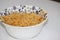 instant noodles in the bowl on wooden background - Image