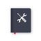 Instruction Book. User Manual book icon on white background. Vector illustration.
