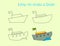 Instruction drawing funny colorful boat