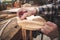 Instrument maker working on a mandolin