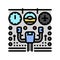 instrument panel aircraft color icon vector illustration