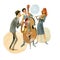 Instrumental jazz trio consisting of double bass, violin and saxophone