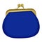 Insulated blue purse. the icon with the purse.