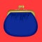 Insulated blue purse. the icon with the purse