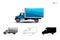 Insulated blue truck. Refrigerated truck