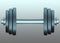 Insulated sports barbell on a background. Dumbbells