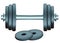 Insulated sports barbell on a background. Dumbbells