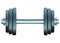 Insulated sports barbell on a white background. Dumbbells