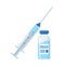 Insulin Bottle and Syringe for Injection. Control your Diabetes concept.