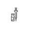 Insulin bottle and syringe line icon