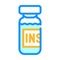 insulin medicament bottle color icon vector illustration