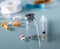 Insulin vial with syringe