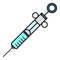 Insuline syringe icon color outline vector
