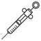 Insuline syringe icon, outline style