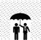 Insurance agent umbrella over insured person