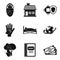 Insurance business icons set, simple style