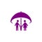 insurance,business protection,crops insurance, life and family insurance purple color icon