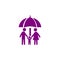 insurance,business protection,crops insurance, life and family insurance purple color icon