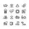 Insurance cases and natural disasters line icons. Property, life and health safety outline symbols