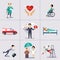 Insurance Character and Icons Template. illustration
