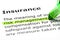 Insurance Dictionary Definition Green Marker