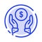 Insurance, Finance Insurance, Money, Protection Blue Dotted Line Line Icon