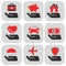 Insurance hand icons set. Vector Illustration