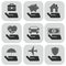 Insurance hand and items icons set Vector Illustration