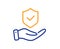 Insurance hand line icon. Risk coverage sign. Vector