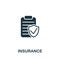Insurance icon. Monochrome simple Investments icon for templates, web design and infographics